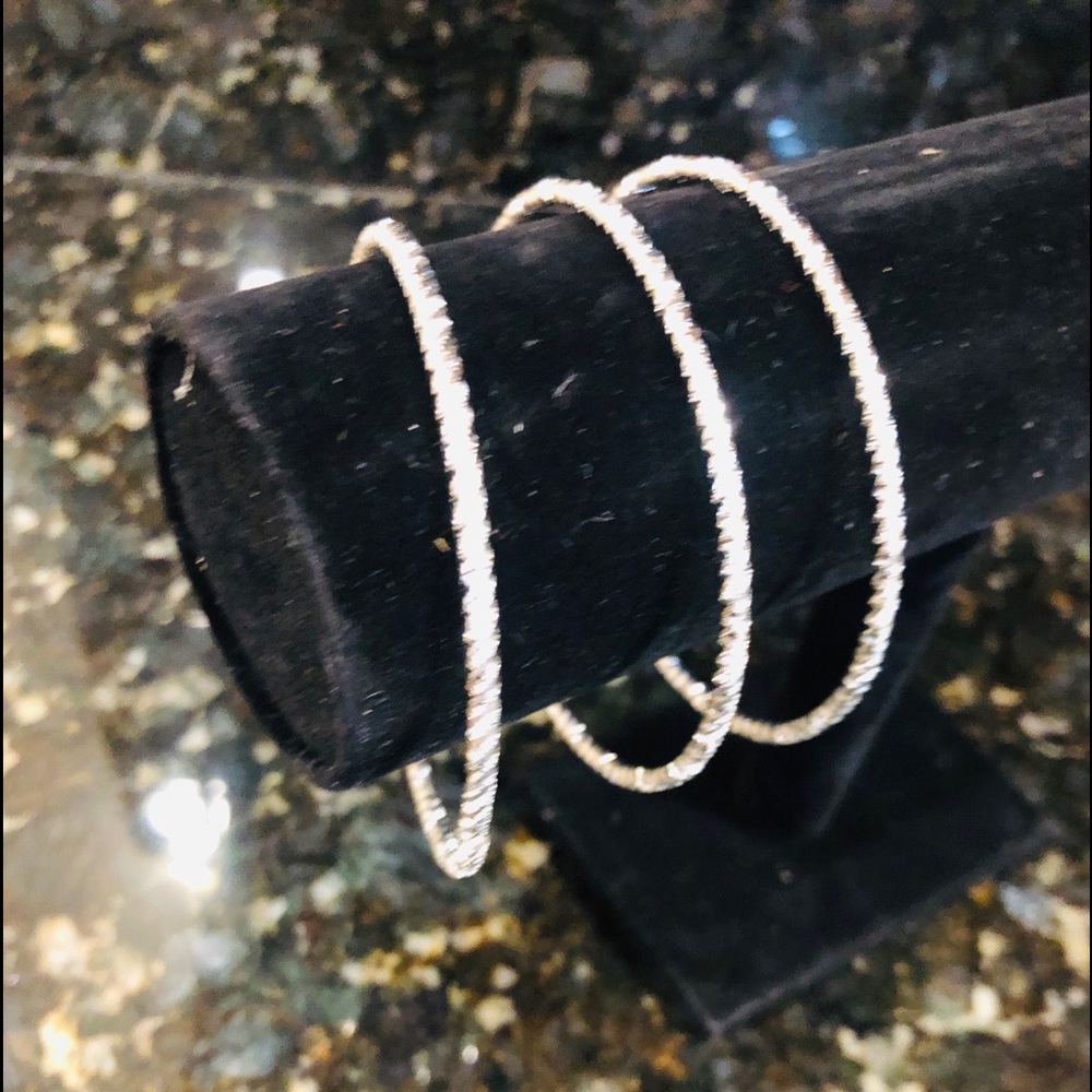 1-Rippled Silver Costume Bracelet